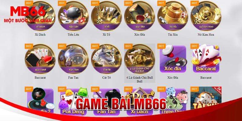 Thế giới game bài MB66 đa dạng thể loại